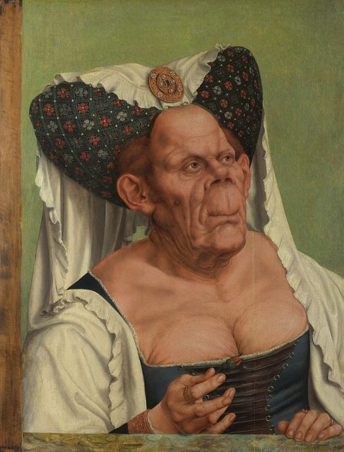 The Ugly Duchess (c. 1513), Quentin Matsys. Oil on wood, 64.2 × 45.5 cm. National Gallery, London