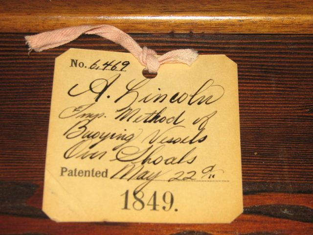 Abraham Lincoln’s U.S. patent 6,469 tag. Photo by David and Jessie – Flickr CC BY 2.0