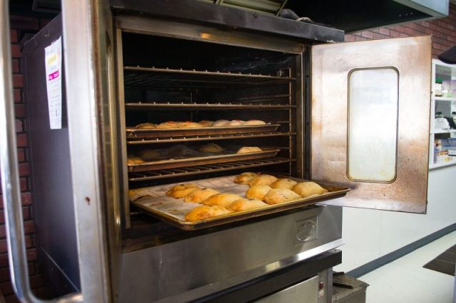 Cornish pasties in the oven. Photo by Visitor7 CC BY-SA 3.0