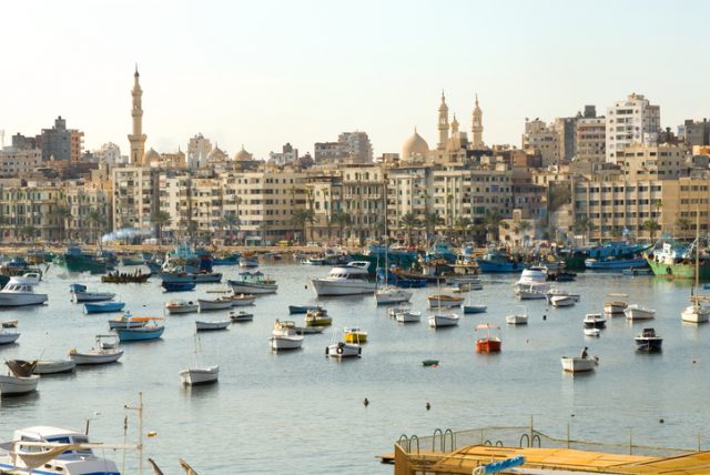 Shore of Alexandria, Egypt.