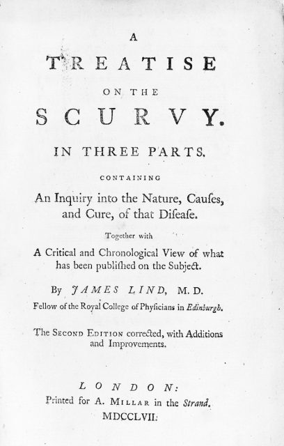 James Lind, A Treatise on the Scurvy, 1757. Photo by Wellcome Collection CC By 4.0
