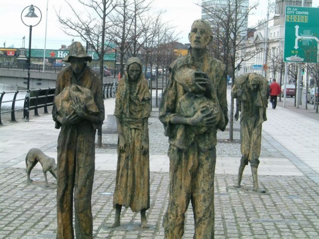 Famine Memorial in Dublin.