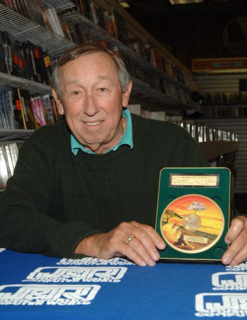 Roy E. Disney autographs ‘True-Life Adventures’ DVD Series at J&R Music and Computer World on December 5, 2006 in New York City. Photo by Brad Barket /Getty Images