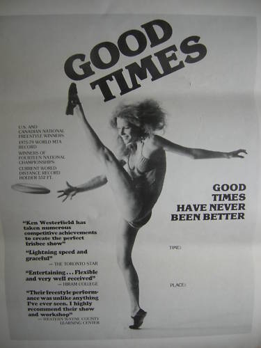 Goodtimes Frisbee Show poster created by Ken Westerfield 1980. Photo by Ken Westerfield CC BY-SA 3.0