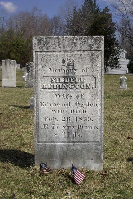 A headstone for Sybil Ludington.