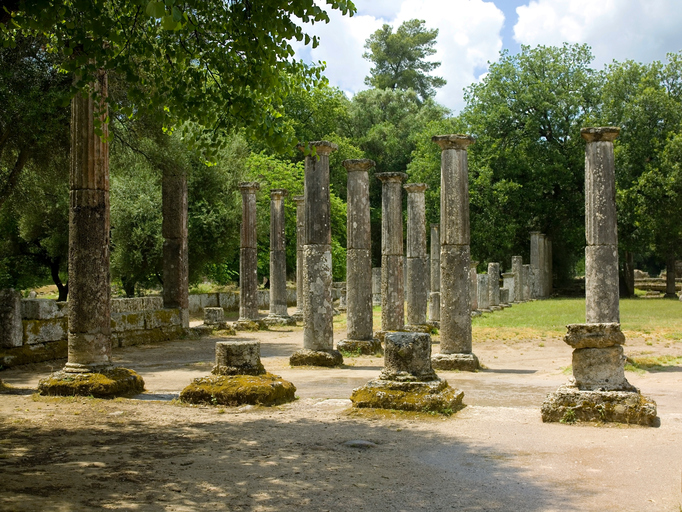 The palaestra of Olympia, a place devoted to the training of wrestlers and other athletes.