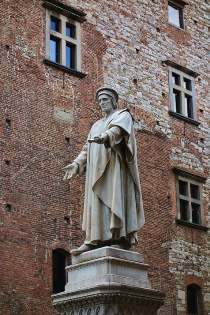 The statue of Francesco Di Marco Datini, made by Antonio Garella in Prato, Italy.