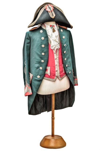 Retro styled image of a vintage Napoleon costume with hat.