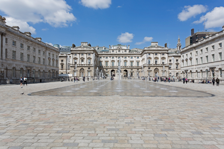 Somerset House in London on a sunny spring day.