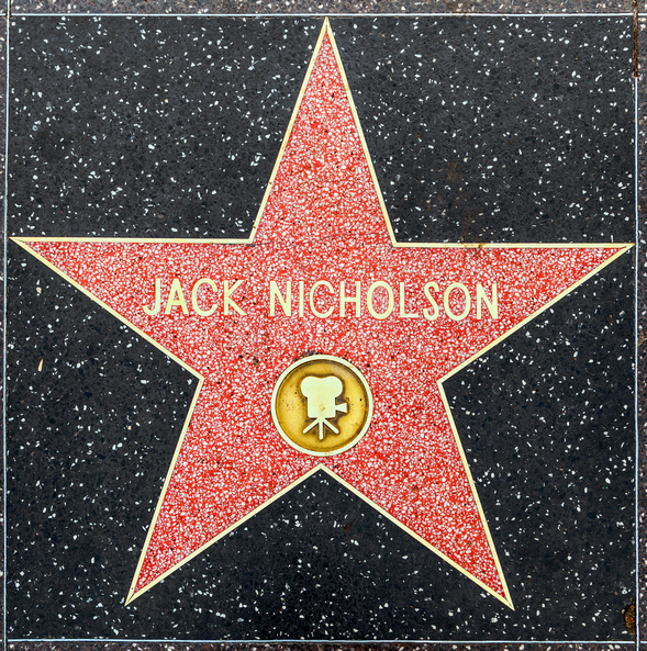 Jack Nicholson’s star on Hollywood Walk of Fame in Hollywood, California.