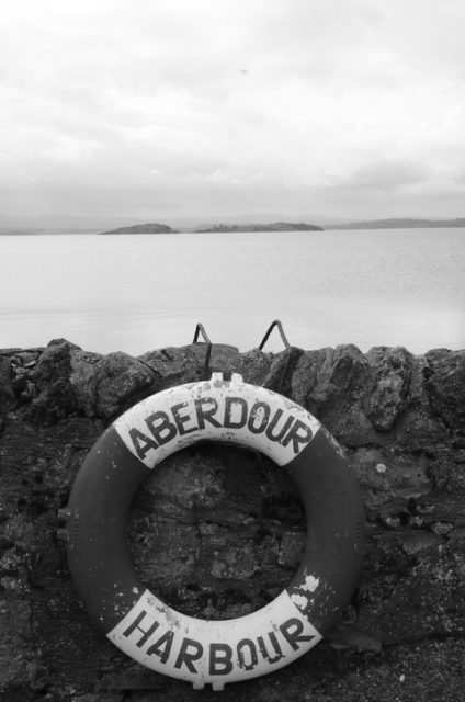 The harbor wall at Aberdour, Scotland.
