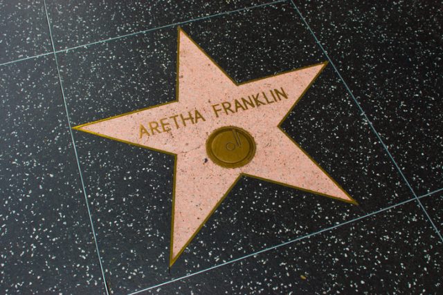 Aretha Franklin star on Hollywood Walk of Fame in Hollywood, California