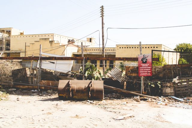 View over the fence of the abandoned district of Varosha in Famagusta, Cyprus.