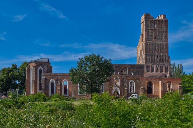 Głogów, Poland, Church of Santa Claus, ruins.