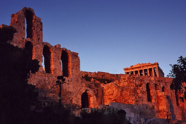 View of the Acropolis. Photo by Aaron Logan CC BY 1.0