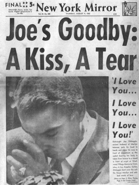 First page to the New York Mirror, August, 9, 1962.