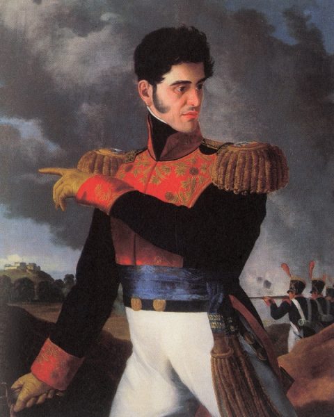 Oil in canvas of Antonio Lopez de Santa Anna on display in Mexico City Museum.