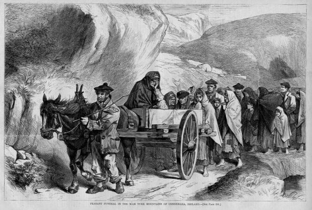 Peasant funeral in the Mam Turk mountains of Connemara, Ireland, 1870