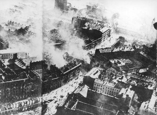 Warsaw after German Luftwaffe bombing, September 1939.