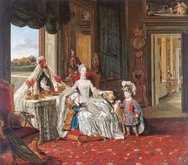 Queen Charlotte with her Two Eldest Sons, Johan Zoffany, 1765.