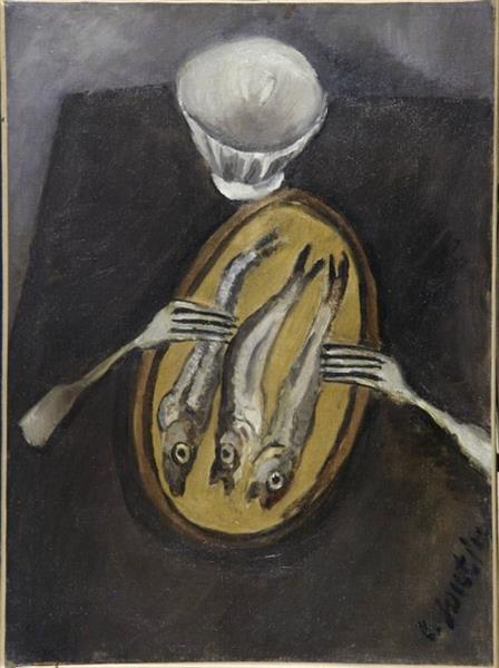 Still Life with Herring by Chaim Soutine, 1916, France.