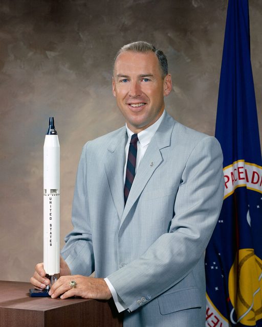 The official portrait of astronaut James Lovell.