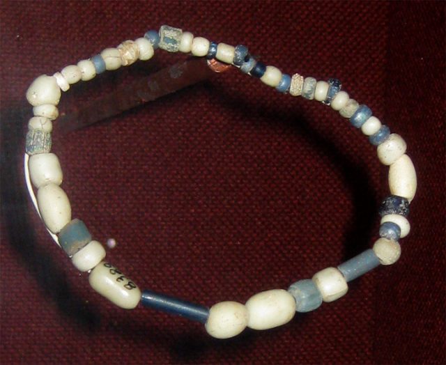 Trade beads found at a Wichita village site, c. 1740, collection of the Oklahoma History Center. Photo by Uyvsdi CC BY-SA 3.0