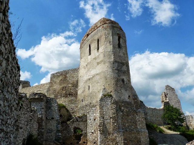 Main tower at Csejthe Castle, Slovakia. Photo by Jacomoman78 CC BY-SA 3.0