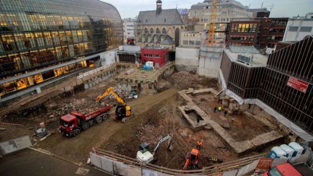 The walls of the ancient library have niches carved into the walls where scrolls would have been stored. Photo by Roman Germanic Museum of Cologne