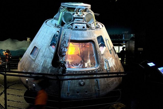 Apollo 17 Command Module, on display at Space Center Houston. Photo by OptoMechEngineer CC BY-SA 4.0