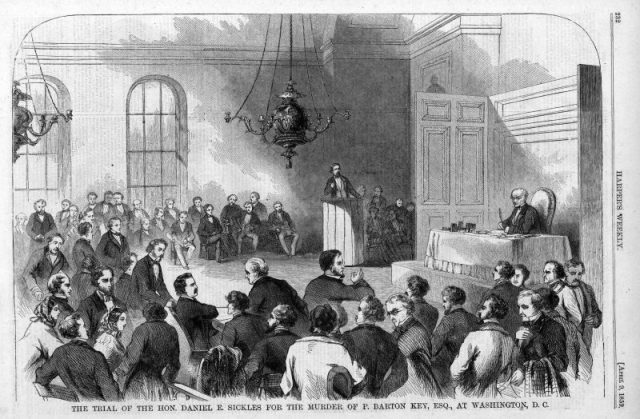 Murder trial depicted in Harper’s Magazine.