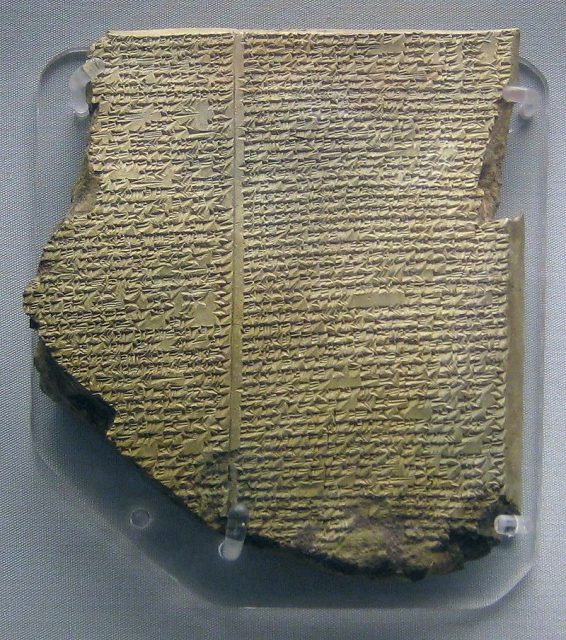 Neo-Assyrian clay tablet. Epic of Gilgamesh, Tablet 11.