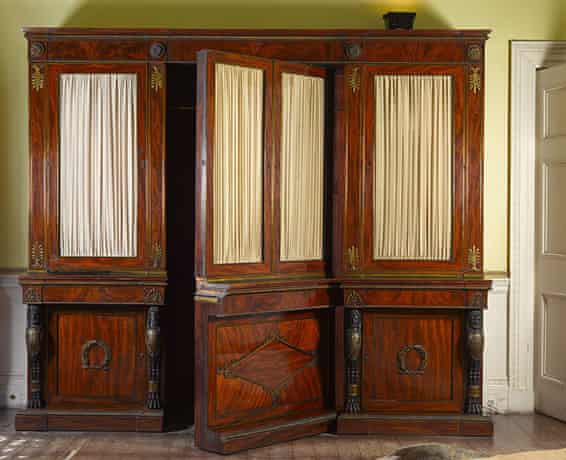 A George III gilt and bronze library bookcase, c. 1800. Photo by Sotheby’s