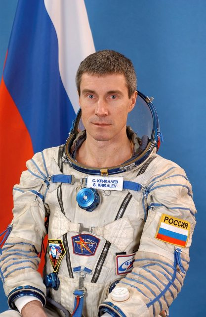 Cosmonaut Sergei Krikalev, Russia’s Federal Space Agency, Expedition 11 commander, Soyuz commander.