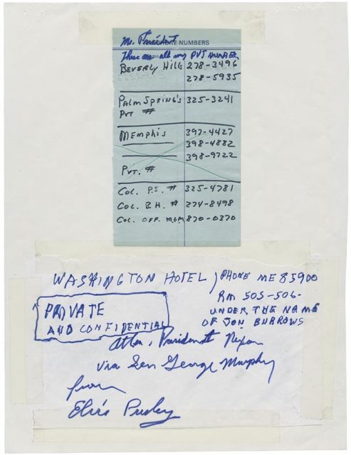 Elvis’s letter to Nixon.