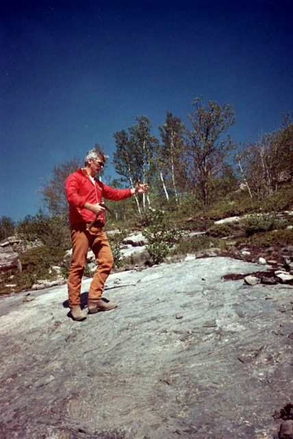 Gene Cernan participates in geology training in Sudbury, Ontario in May 1972.