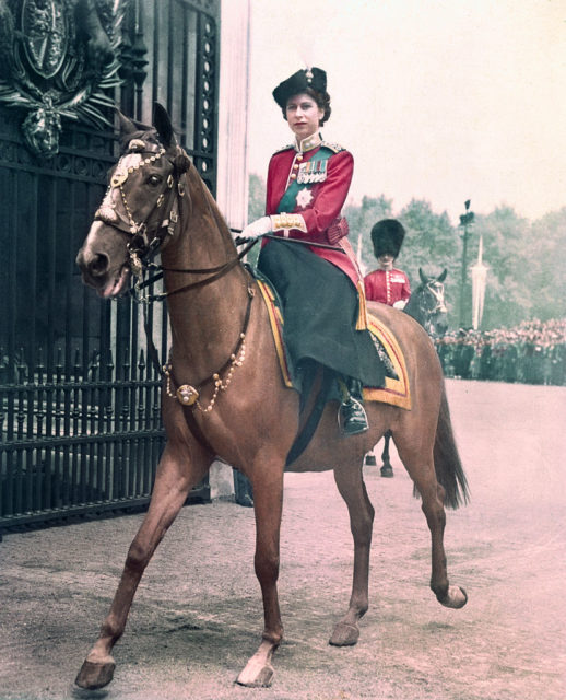Elizabeth on horseback