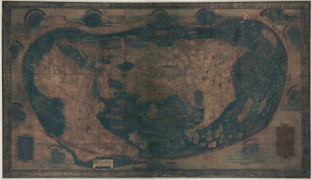 Map of the world by Henricus Martellus Germanus, preserved in Yale University. Christopher Columbus used this map.