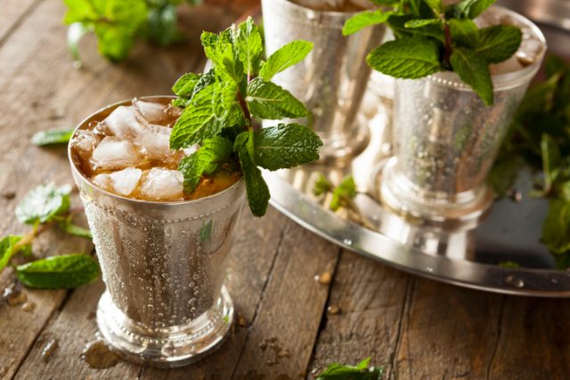 Refreshing cold Mint Julep for the Derby.