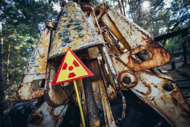 Abandoned machinery inside the Chernobyl Nuclear Power Plant Zone of Alienation