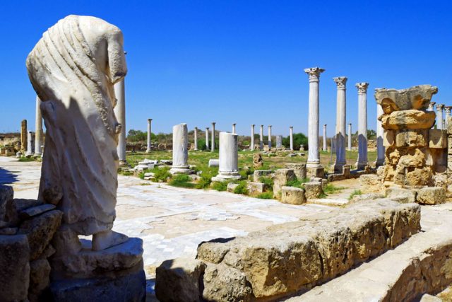 Romans ruins of the city of Salamis, near Famagusta, Northern Cyprus.