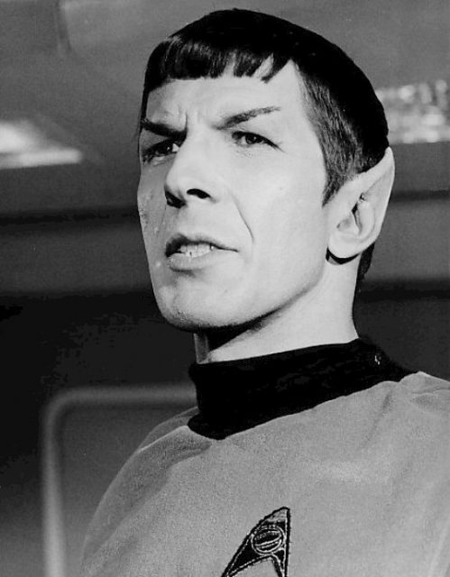 Photo of Leonard Nimoy as Mr. Spock from the television series Star Trek.