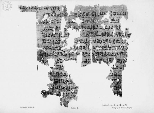 Egyptian medical papyrus.