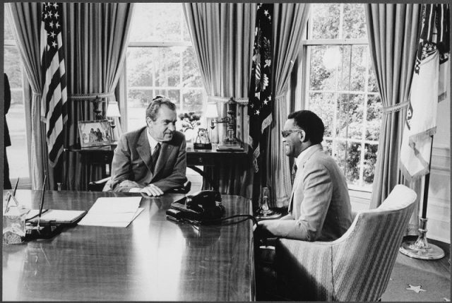 Charles meeting with President Richard Nixon, 1972. Photo by Oliver F. Atkins