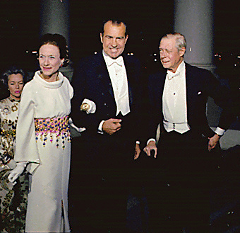 U.S. President Richard Nixon and the Duke and Duchess of Windsor in 1970.