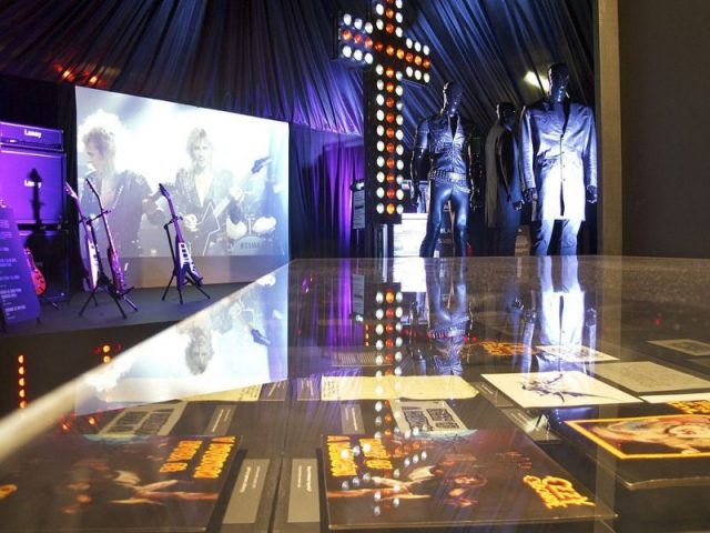 Osbourne’s Diary of a Madman LP (bottom) on display at the Home of Metal Exhibition held at the Birmingham Museum and Art Gallery in his home city Birmingham, England. Photo by Greg Neate CC BY 2.0