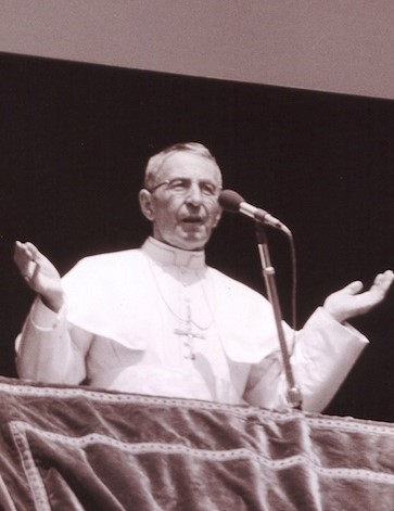 Pope John Paul I from window. Photo by Sentinelle del mattino International CC BY-SA 2.0