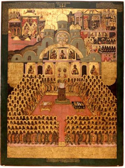 Seventh ecumenical council, Icon, 17th century, Novodevichy Convent, Moscow.