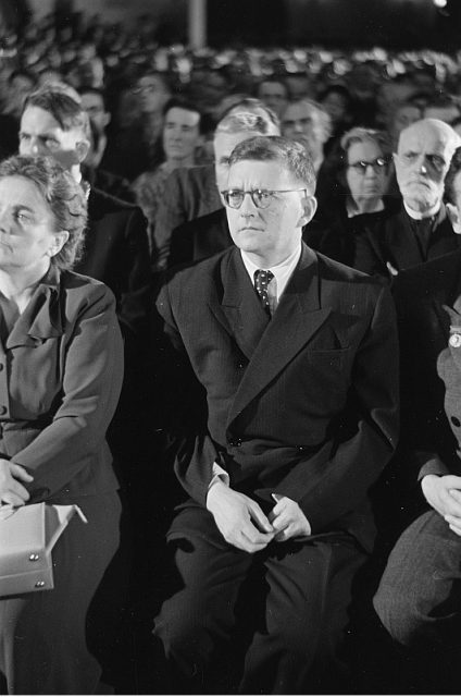Shostakovich in 1950. Photo by Deutsche Fotothek‎ CC BY-SA 3.0 de