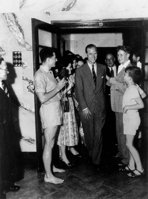 The Duke of Edinburgh in Brisbane, Australia, in 1954.